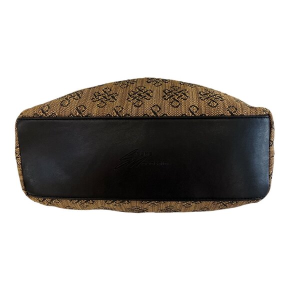 Stone Mountain Tan & Black Floral Tapestry Shoulder Bag with Faux Leather Base & - Picture 3 of 7